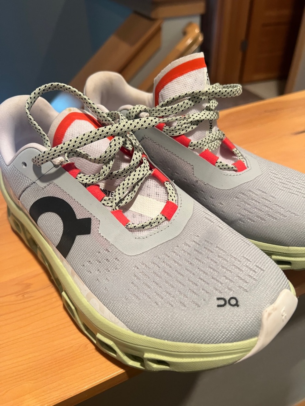 Women’s On Running Gray & Light Green Sneakers with Coral Accents - Picture 6 of 6